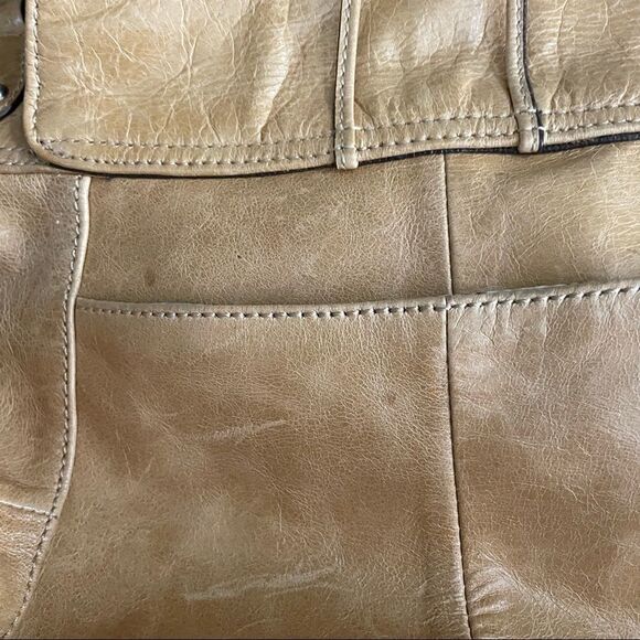 Hype Tan/Gold Leather Studded Shoulder Bag - Picture 14 of 14